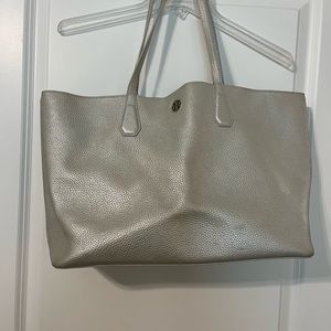 Tory Burch Silver Leather Tote